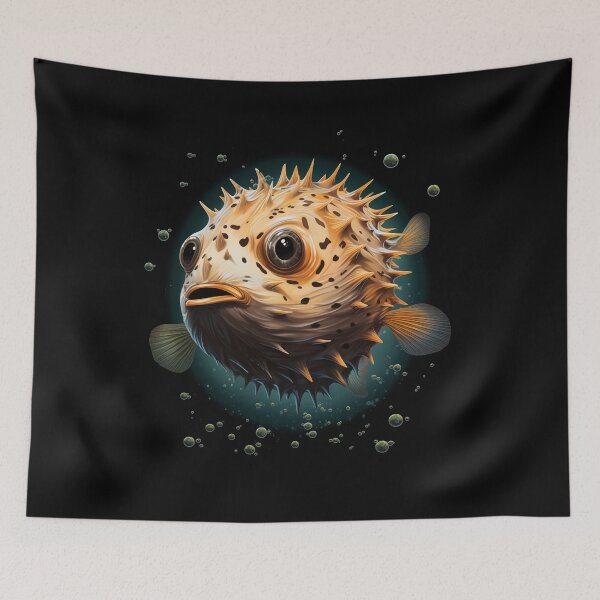 Item preview, Cute puffer fish in the sea designed and sold by DerSenat.