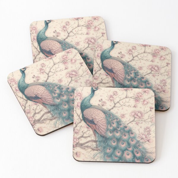 Item preview, Un patrón de elegantes pavos reales al estilo chinoiserie. designed and sold by Ellebecool.