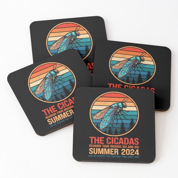 Item preview, Cicadas Reunion Tour 2024 Summer Brood Vintage Retro Sunset designed and sold by GravitiTees.