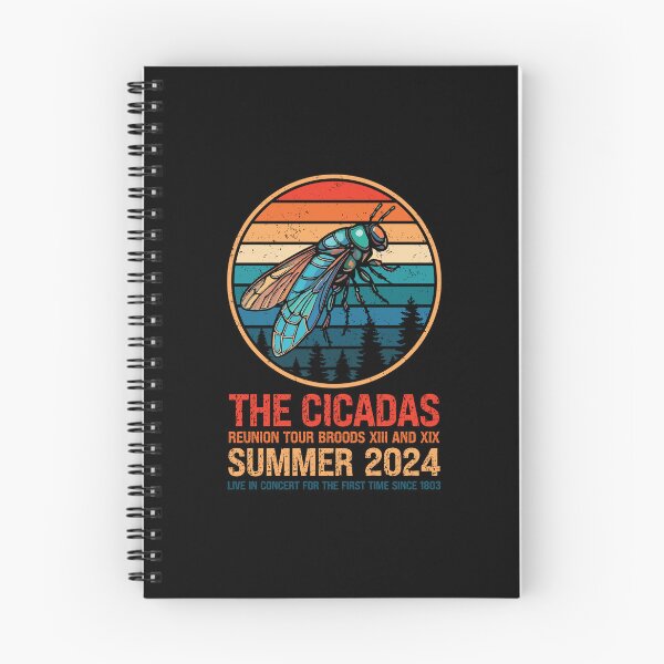 Item preview, Cicadas Reunion Tour 2024 Summer Brood Vintage Retro Sunset designed and sold by GravitiTees.