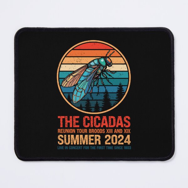 Item preview, Cicadas Reunion Tour 2024 Summer Brood Vintage Retro Sunset designed and sold by GravitiTees.