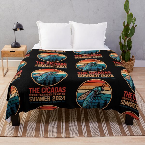 Item preview, Cicadas Reunion Tour 2024 Summer Brood Vintage Retro Sunset designed and sold by GravitiTees.