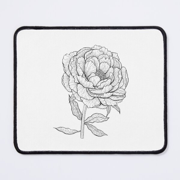 Item preview, Peony flower in magenta in black and white designed and sold by Katerina Mitkova Kirilova.