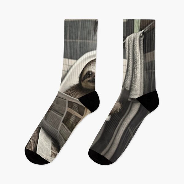 Item preview, Sloth Sitting on the Toilet Reading a Newspaper designed and sold by RobertoGreen.