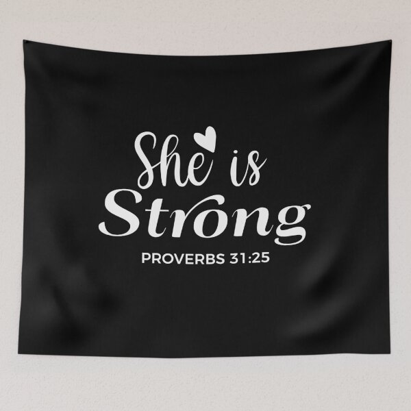 Item preview, She is Strong Bible Verse, Faith Christian Gospel Quotes, Inspirational  Christian Woman Design designed and sold by mattlee20.
