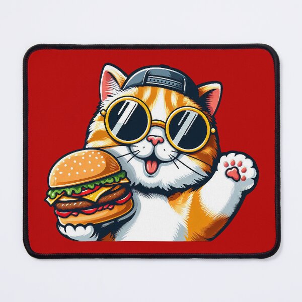 Item preview, Cool Tabby Exotic Shorthair Cat Hamburger Greetings designed and sold by plushism.