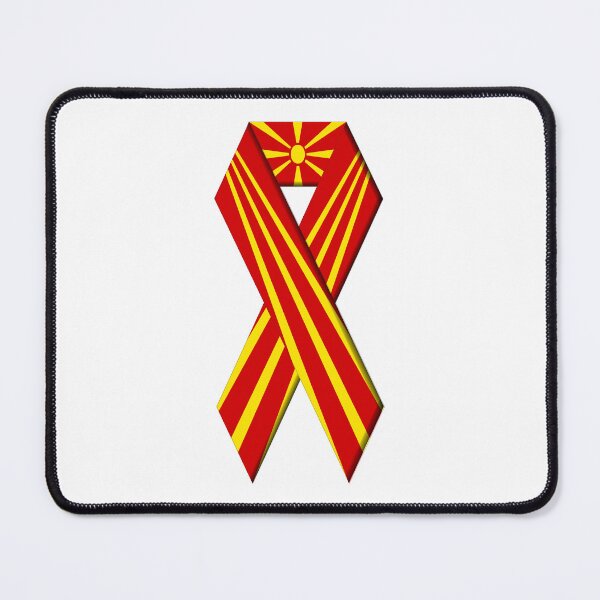 Item preview, North Macedonia flag in ribbon design, Ribbon flag of North Macedonian designed and sold by WhiteDoveArt.