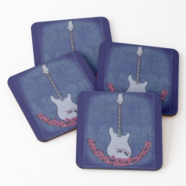 Item preview, Deadhead Guitar with Roses Batik style faded designed and sold by AuroraXGreen.
