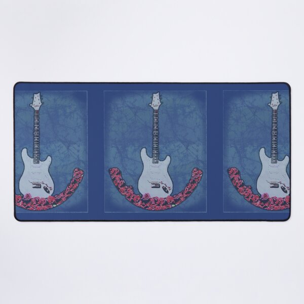 Item preview, Deadhead Guitar with Roses Batik style faded designed and sold by AuroraXGreen.