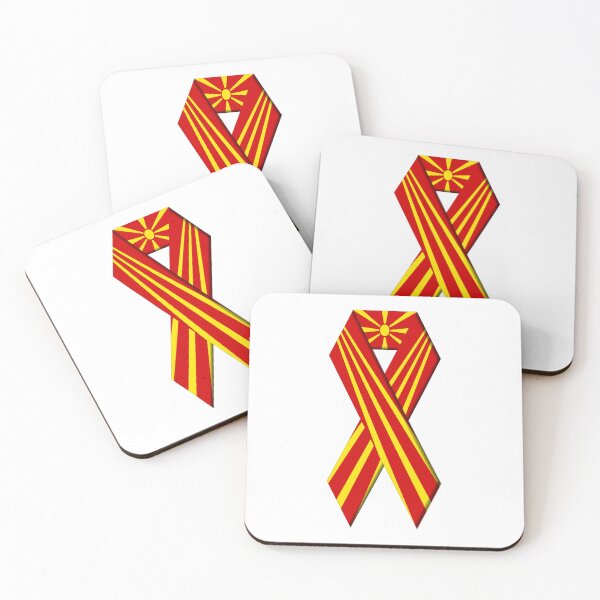 Item preview,  North Macedonia flag in ribbon design, Ribbon flag of North Macedonian designed and sold by WhiteDoveArt.