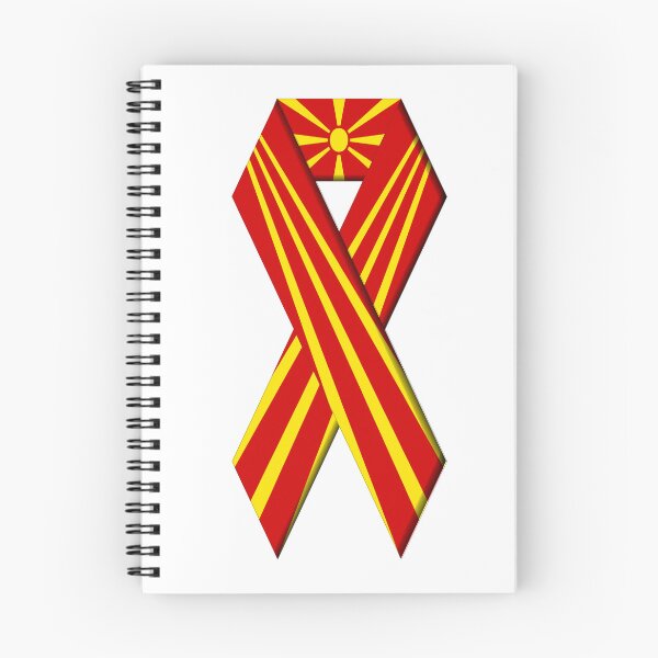 Item preview,  North Macedonia flag in ribbon design, Ribbon flag of North Macedonian designed and sold by WhiteDoveArt.