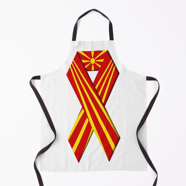 Item preview, North Macedonia flag in ribbon design, Ribbon flag of North Macedonian designed and sold by WhiteDoveArt.
