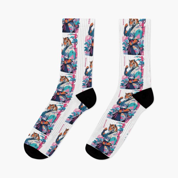 Item preview, Tiger Yokai Vaporwave Aesthetic Samurai Art designed and sold by LuminOrb.