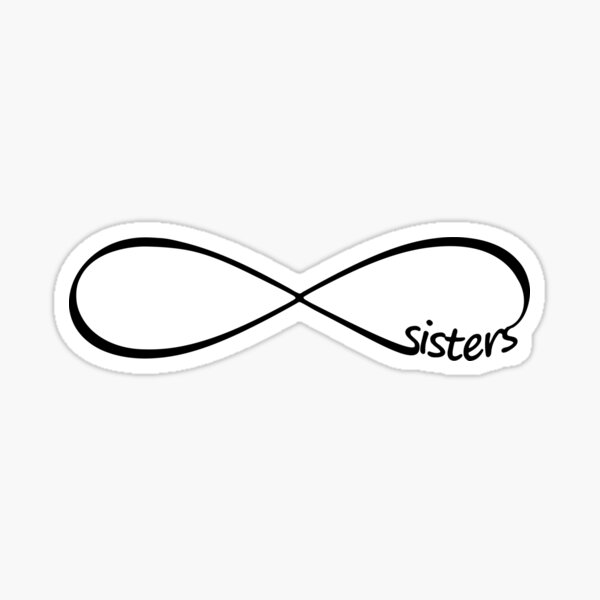 Vista previa del artículo con la obra «Hermanas para siempre: símbolo de hermanas infinito», diseñado y vendido por xsylx.
