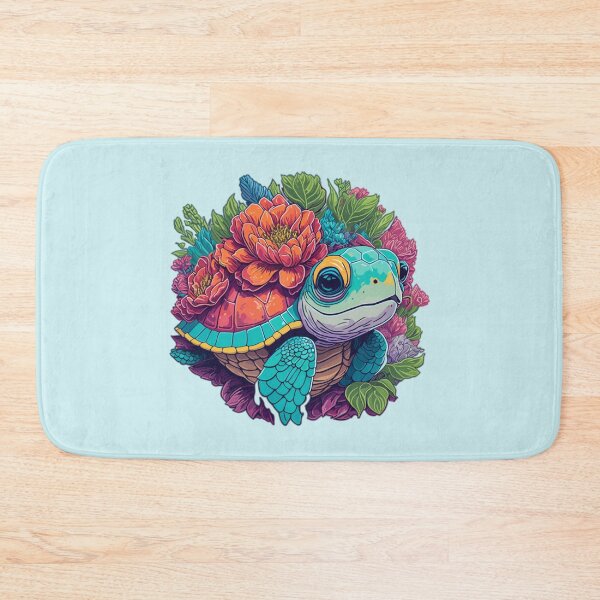 Item preview, Happy Sea Turtle with Flowers designed and sold by FocusChillax.