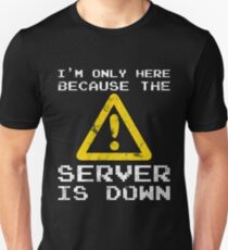 Server Is Down Gamer Funny Quote Distressed T-Shirt Gift Unisex T-Shirt