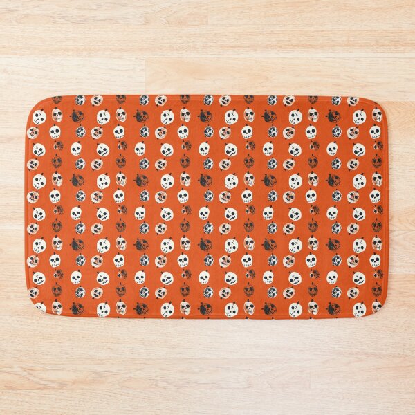 Artikelvorschau, Halloween Grunge Totenkopf Muster auf orangem Hintergrund klein entworfen und verkauft von AgathaZolastore.