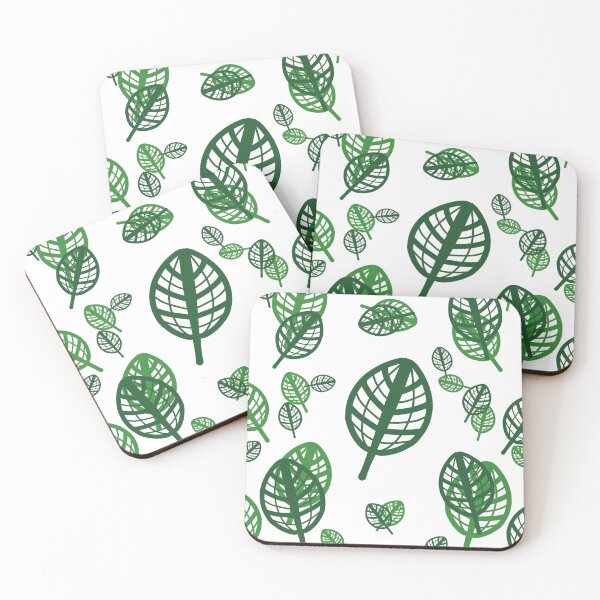 Item preview, green patterned leaves designed and sold by Artchara..