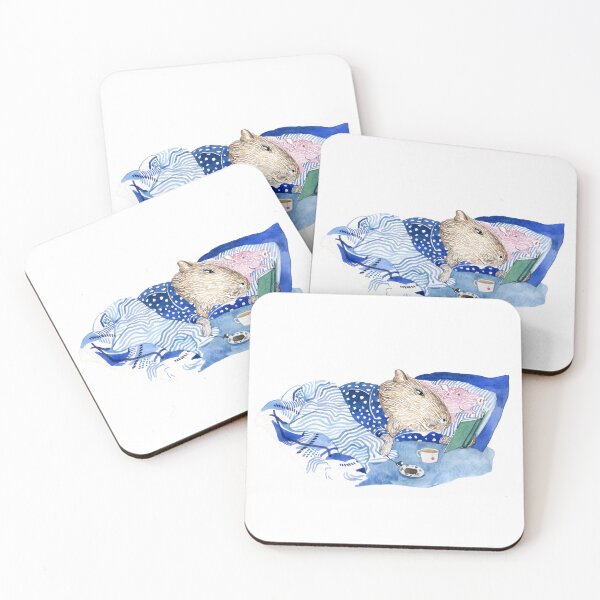Item preview, Capybara having breakfast in bed designed and sold by Ekaterina Khozatskaya.