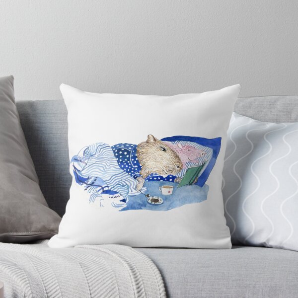 Item preview, Capybara having breakfast in bed designed and sold by Ekaterina Khozatskaya.
