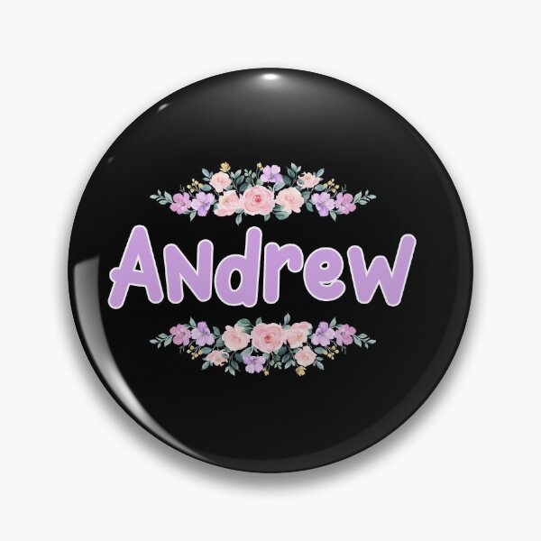 Item preview, Purple Flower Andrew Name Label (Black) designed and sold by NormadWorld.