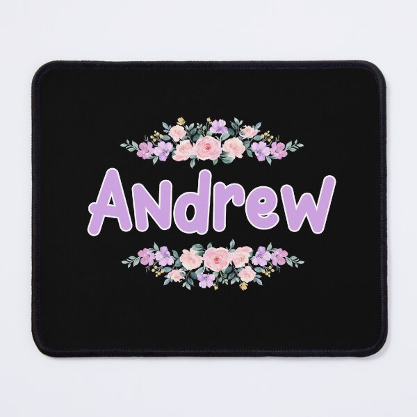 Item preview, Purple Flower Andrew Name Label (Black) designed and sold by NormadWorld.