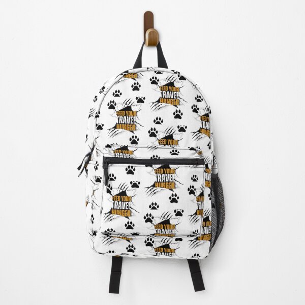 Item preview, Feed Your Travel Hunger with torn paper and tiger paws designed and sold by Mesmerizetravel.