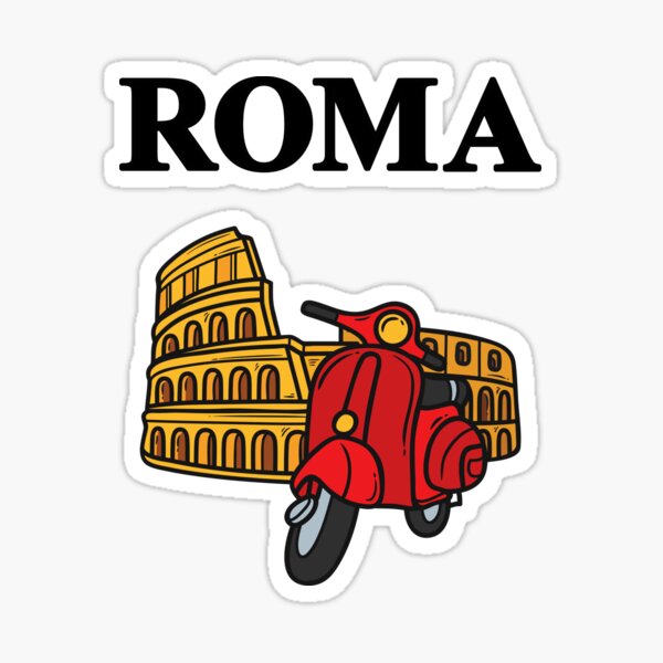Item preview, The Colosseum & Moped, Rome, Italy designed and sold by Happy Puppy Print On Demand.