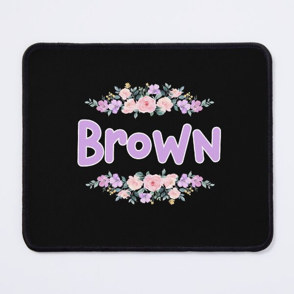 Item preview, Purple Flower Brown Name Label (Black) designed and sold by NormadWorld.