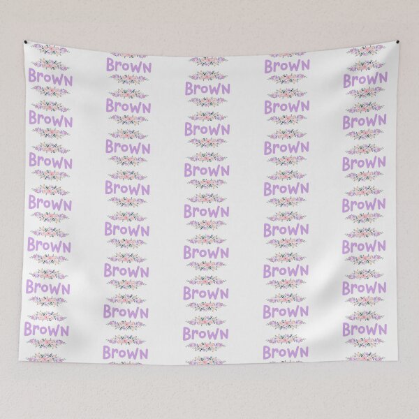 Item preview, Purple Flower Brown Name Label designed and sold by NormadWorld.