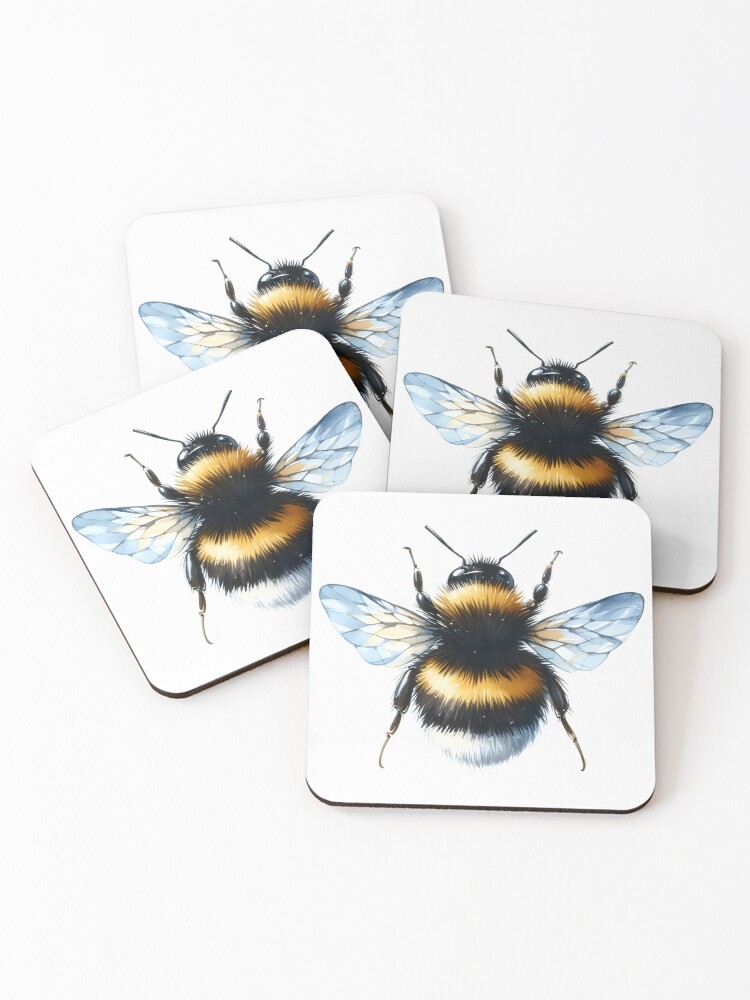 Thumbnail 1 of 5, Coasters (Set of 4), Bumble designed and sold by ColourWonder.
