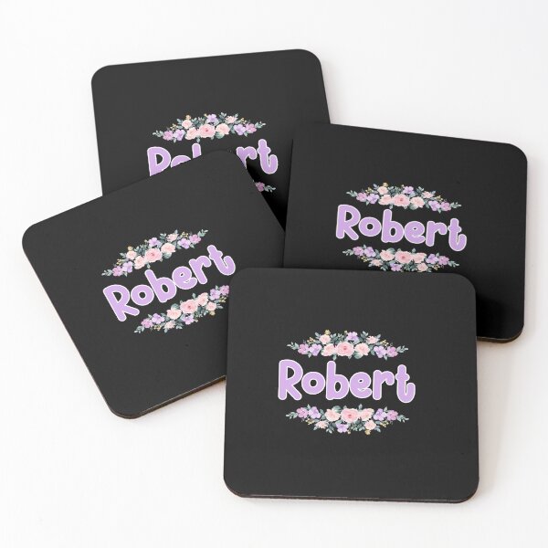 Item preview, Purple Flower Robert Name Label (Black) designed and sold by NormadWorld.