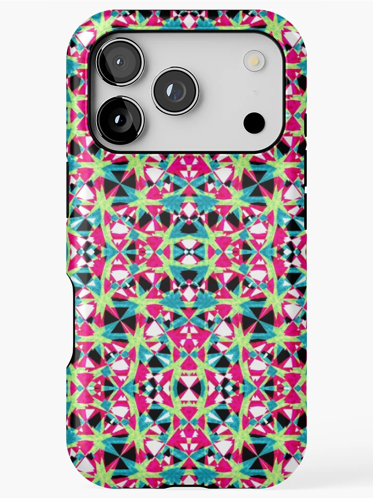 Thumbnail 1 of 4, iPhone Case, Multicolored Abstract Geometric Pattern designed and sold by DFLC Prints.
