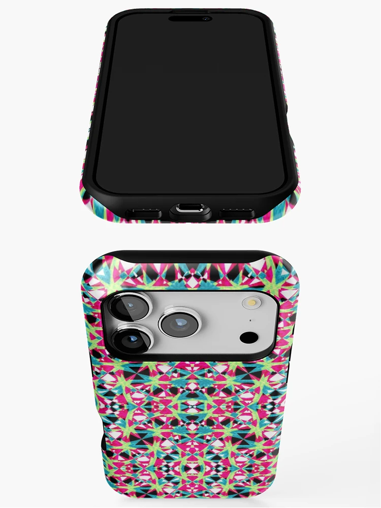 Thumbnail 3 of 4, iPhone Case, Multicolored Abstract Geometric Pattern designed and sold by DFLC Prints.