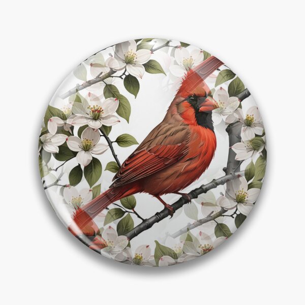 Item preview, Red Cardinal Bird Surrounded By Flowering Dogwood Pattern  designed and sold by taiche.