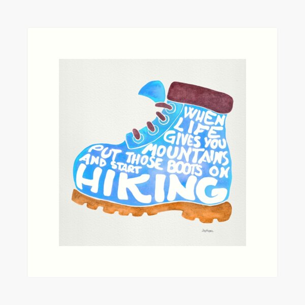 Hiking Boot - Blue Art Print