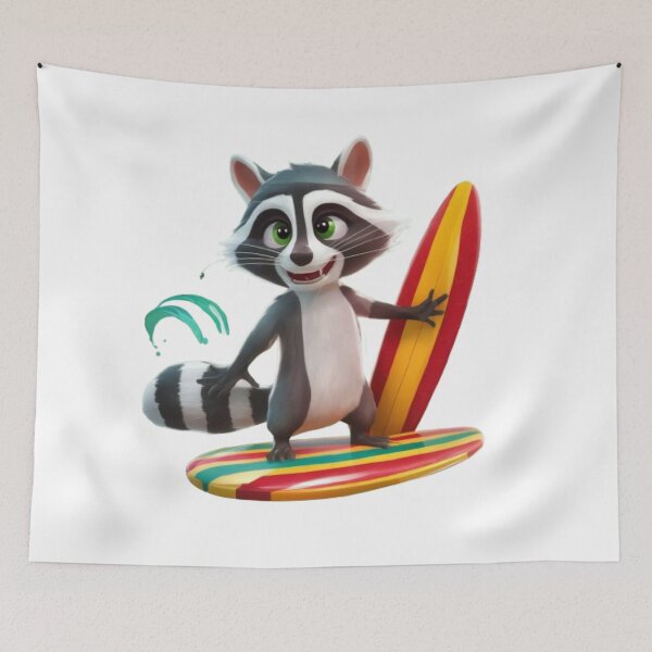 Item preview, FUNNY RACCOON SURFING "  designed and sold by Obinne.