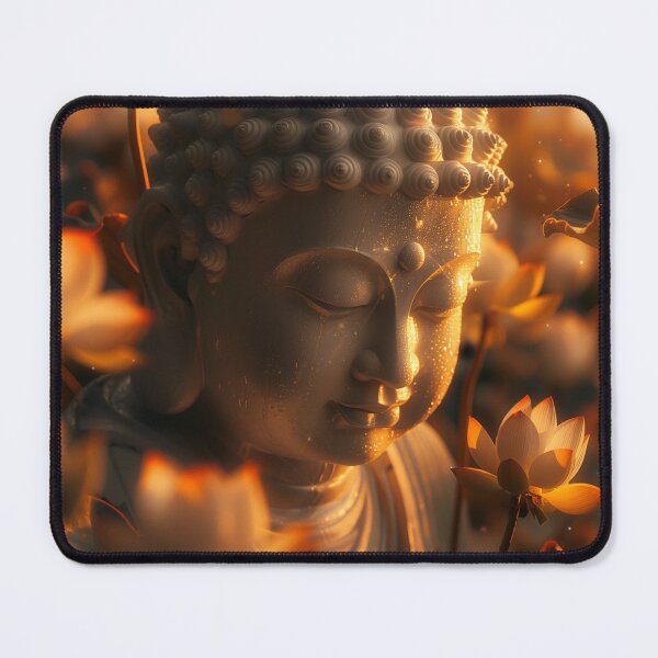 Item preview, Buddha Statue Surrounded by Lotus Flowers designed and sold by palmyst.