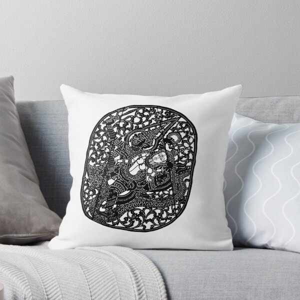 Item preview,  Beautiful Nang-Yai lai thai traditional round black and white designed and sold by Bspaces.
