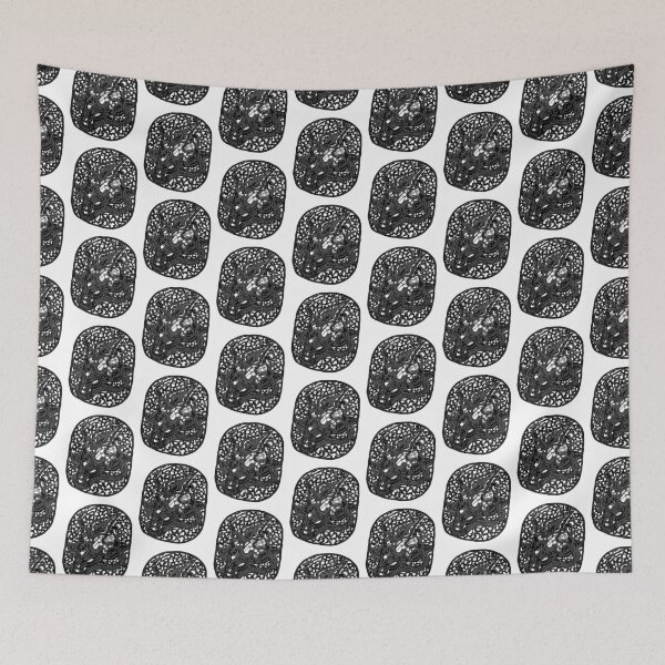Item preview,  Beautiful Nang-Yai lai thai traditional round black and white designed and sold by Bspaces.