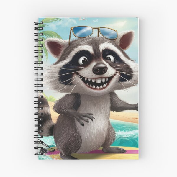 Item preview, FUNNY RACCOON SURFING " . For raccoon lovers  designed and sold by Obinne.