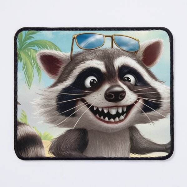 Item preview, FUNNY RACCOON SURFING " . For raccoon lovers  designed and sold by Obinne.