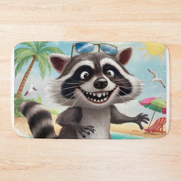 Item preview, FUNNY RACCOON SURFING " . For raccoon lovers  designed and sold by Obinne.
