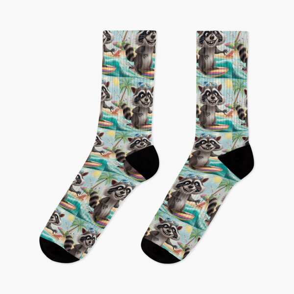 Item preview, FUNNY RACCOON SURFING " . For raccoon lovers  designed and sold by Obinne.