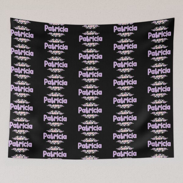 Item preview, Purple Flower Patricia Name Label (Black) designed and sold by NormadWorld.