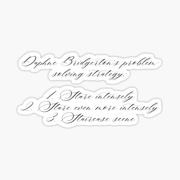 Aperçu de l'œuvre Stratégie drôle de résolution de problèmes de Daphné Bridgerton créée et vendue par MEMEBAR.