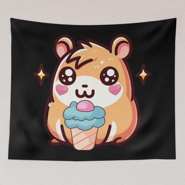 Item preview, Kawaii Capybara Ice-cream Gift - Black Version designed and sold by InkyGenies.