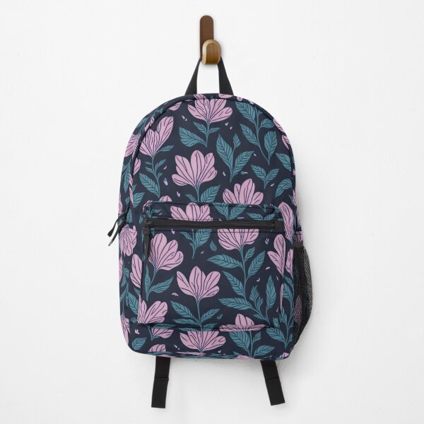 Item preview, Chic Pink Lamium Floral Pattern with Teal Leaves, Flower Pattern Design designed and sold by StickerinoShop.