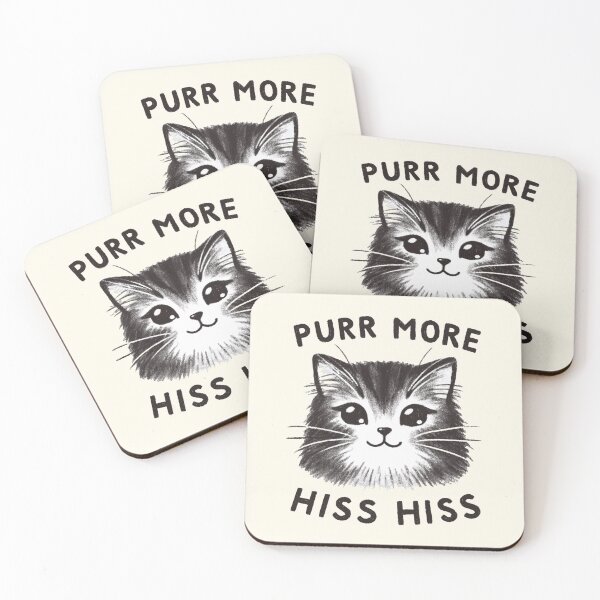 Item preview, Purr More Hiss Hiss Funny Cat Design designed and sold by RuyaFab.