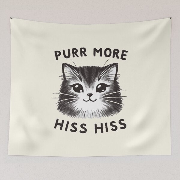 Item preview, Purr More Hiss Hiss Funny Cat Design designed and sold by RuyaFab.